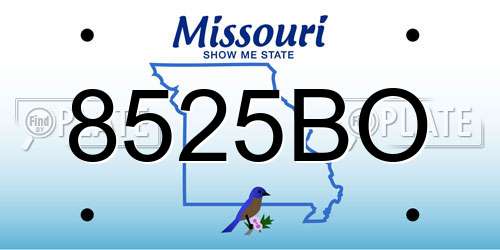 8525BO Missouri License Plate