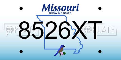 8526XT Missouri License Plate
