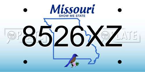 8526XZ Missouri License Plate