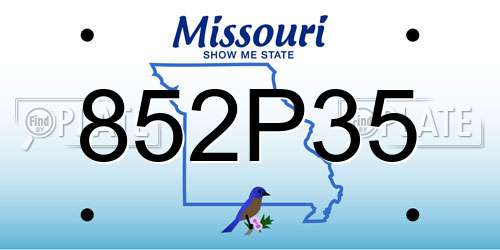 852P35 Missouri License Plate