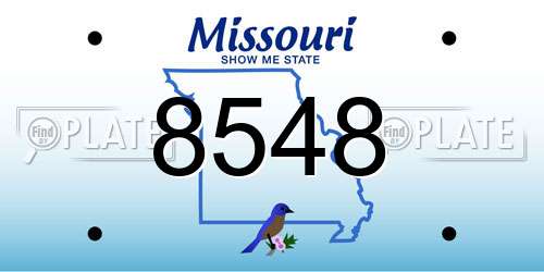 8548 Missouri License Plate