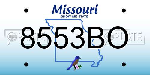 8553BO Missouri License Plate