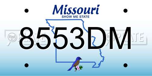 8553DM Missouri License Plate