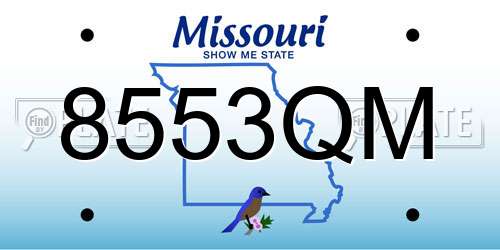 8553QM Missouri License Plate