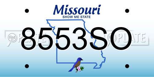 8553SO Missouri License Plate