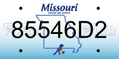 85546D2 Missouri License Plate