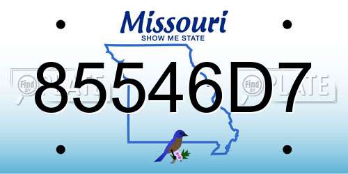 85546D7 Missouri License Plate