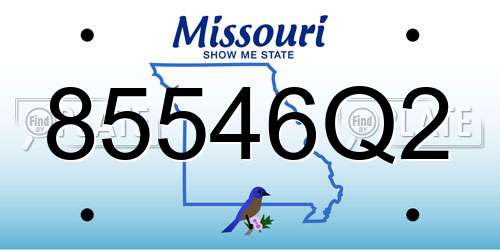 85546Q2 Missouri License Plate