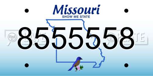 8555558 Missouri License Plate