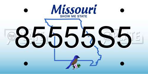 85555S5 Missouri License Plate