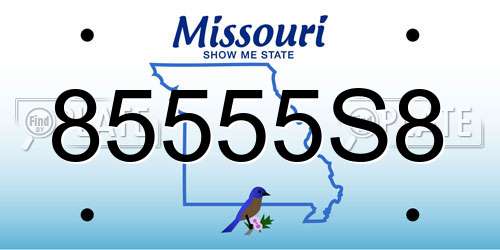 85555S8 Missouri License Plate
