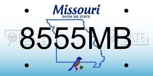 8555MB Missouri License Plate