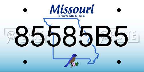 85585B5 Missouri License Plate