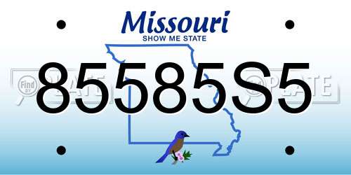 85585S5 Missouri License Plate