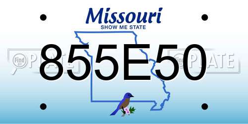 855E50 Missouri License Plate
