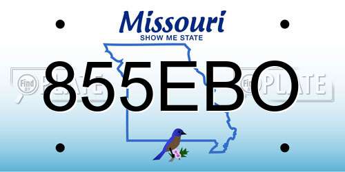 855EBO Missouri License Plate
