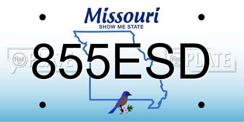 855ESD Missouri License Plate