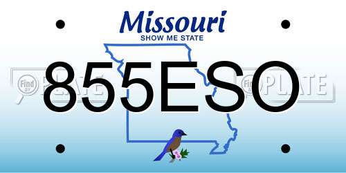 855ESO Missouri License Plate