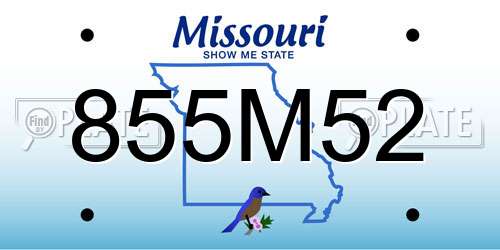 855M52 Missouri License Plate