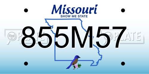 855M57 Missouri License Plate