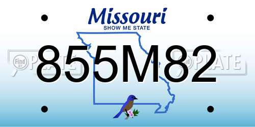 855M82 Missouri License Plate