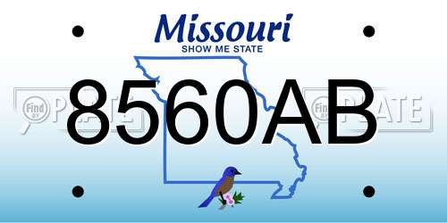 8560AB Missouri License Plate