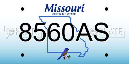 8560AS Missouri License Plate