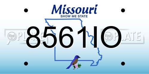 8561IO Missouri License Plate