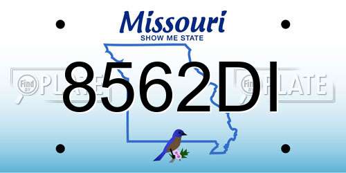 8562DI Missouri License Plate