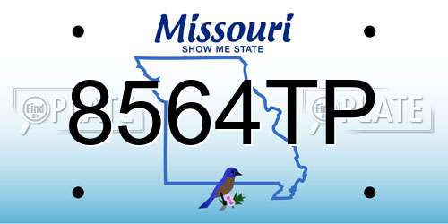 8564TP Missouri License Plate