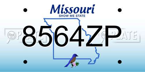 8564ZP Missouri License Plate