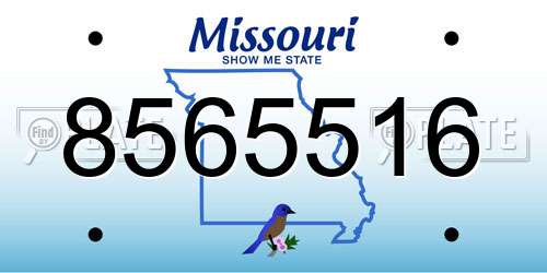 8565516 Missouri License Plate