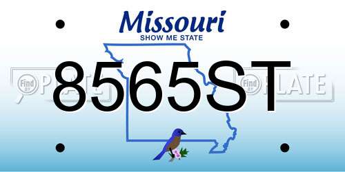 8565ST Missouri License Plate