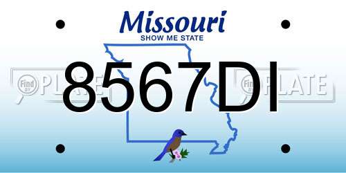 8567DI Missouri License Plate
