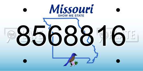 8568816 Missouri License Plate
