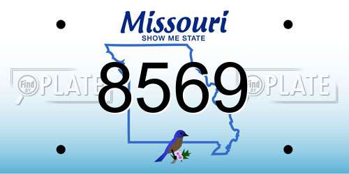 8569 Missouri License Plate