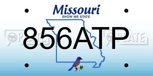 856ATP Missouri License Plate