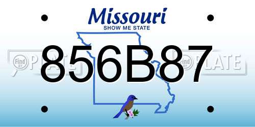 856B87 Missouri License Plate