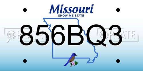 856BQ3 Missouri License Plate