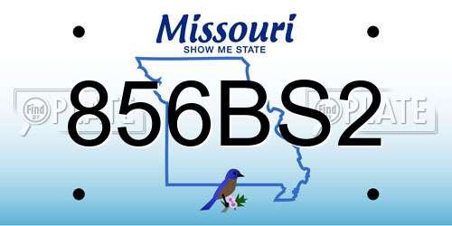 856BS2 Missouri License Plate