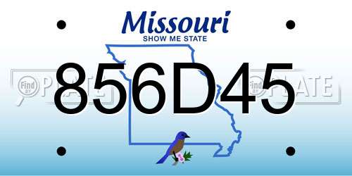 856D45 Missouri License Plate