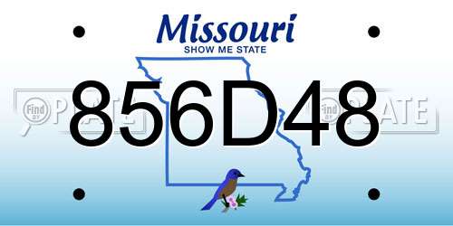 856D48 Missouri License Plate