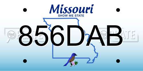 856DAB Missouri License Plate