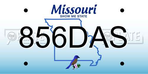 856DAS Missouri License Plate