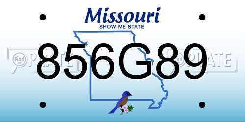 856G89 Missouri License Plate