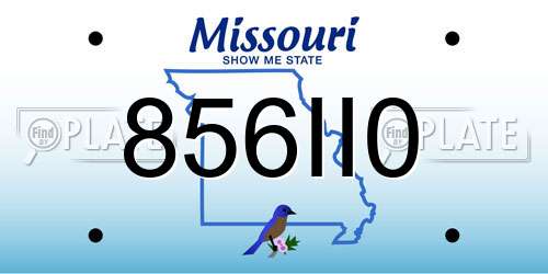 856II0 Missouri License Plate