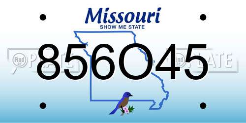 856O45 Missouri License Plate