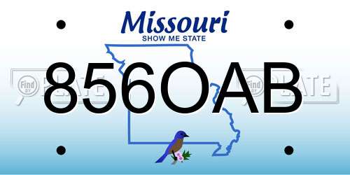 856OAB Missouri License Plate