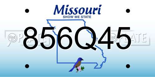 856Q45 Missouri License Plate