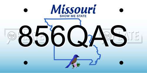 856QAS Missouri License Plate